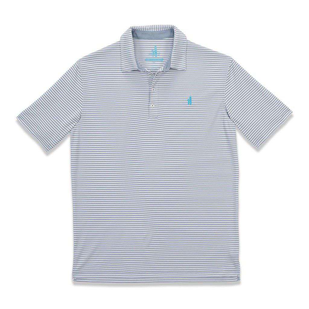 Bunker Stripe "Prep-formance" Polo in Cloud Break by Johnnie-O - Country Club Prep