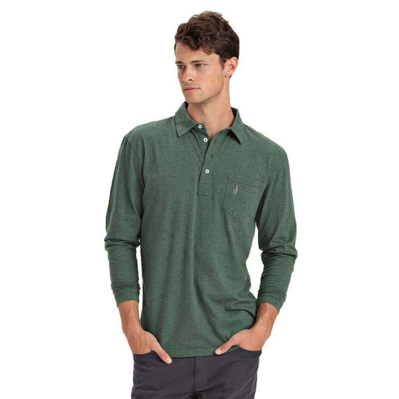 Burke Long Sleeve Polo in Evergreen by Johnnie-O - Country Club Prep