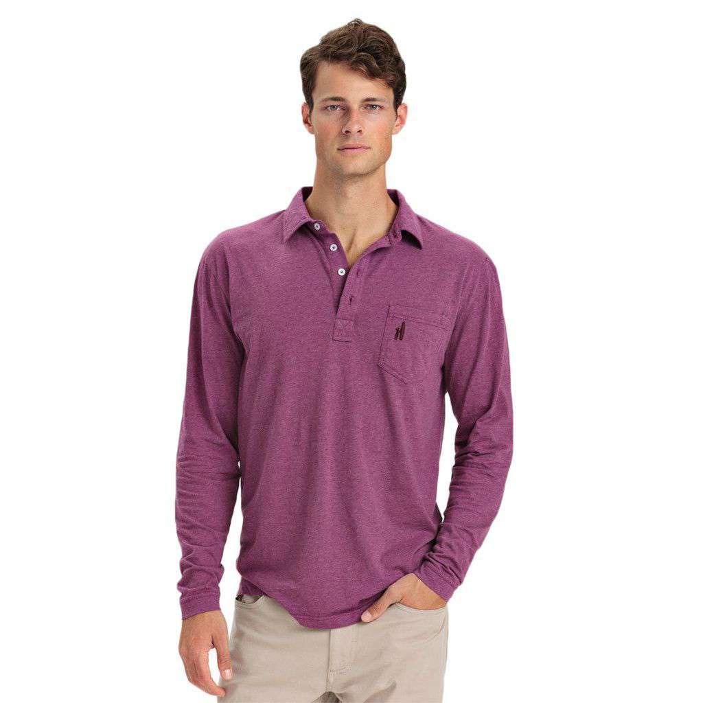 Burke Long Sleeve Polo in Mulberry by Johnnie-O - Country Club Prep