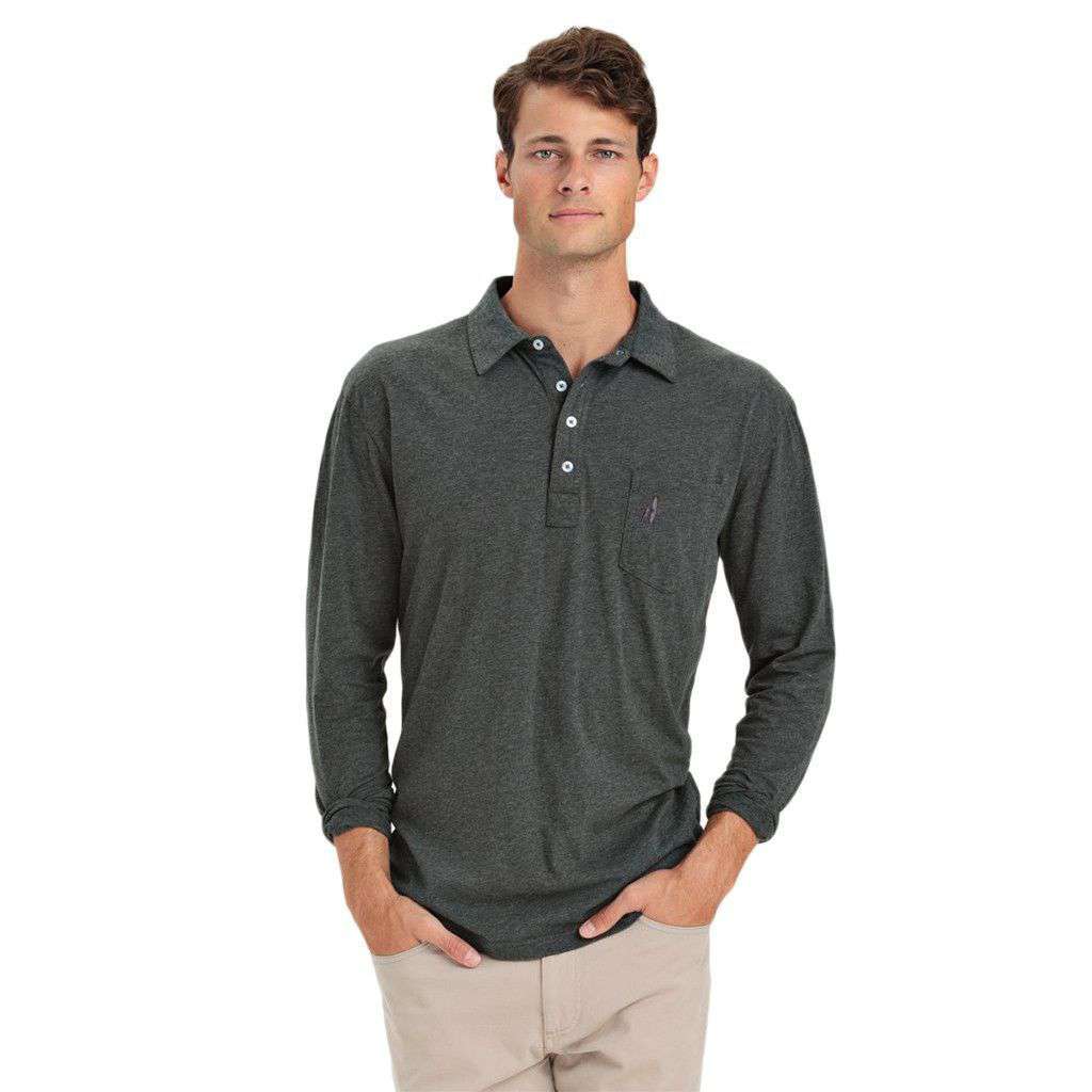 Burke Long Sleeve Polo in Pavement by Johnnie-O - Country Club Prep