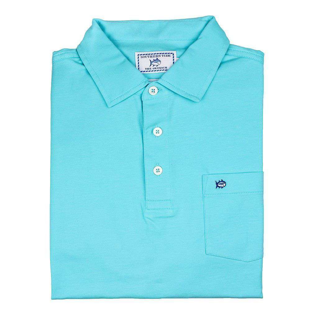 Channel Marker Polo in Crystal Blue by Southern Tide - Country Club Prep