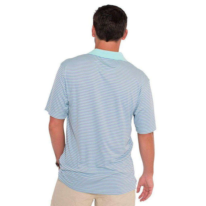 Charleston Stripe Performance Polo in Barnacle by The Southern Shirt Co. - Country Club Prep