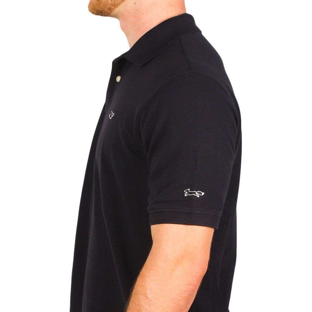 Classic Pique Polo in Black, Featuring Longshanks the Fox by Vineyard Vines - Country Club Prep