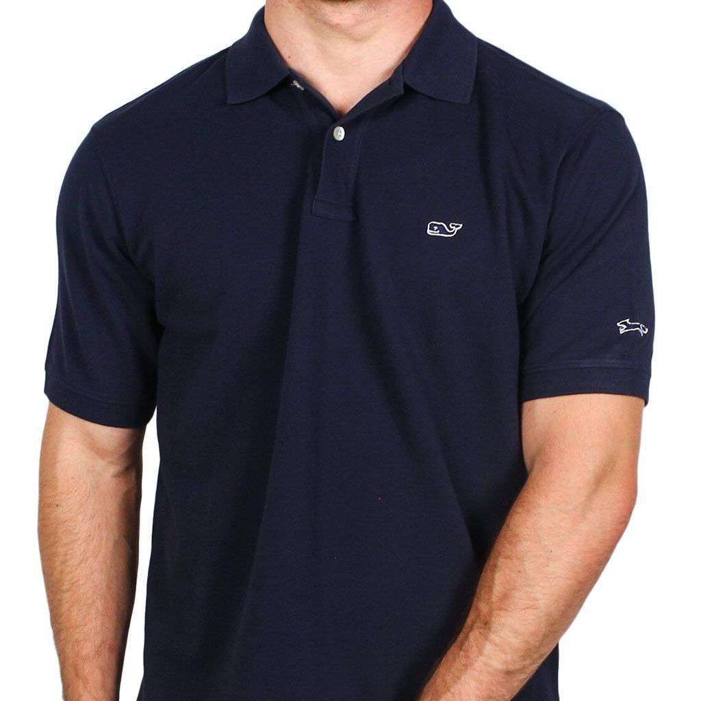 Classic Pique Polo in Navy, Featuring Longshanks the Fox by Vineyard Vines - Country Club Prep