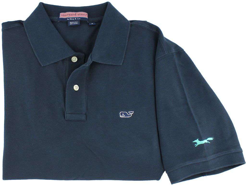 Classic Polo in Vineyard Navy by Vineyard Vines, Featuring Longshanks the Fox - OLD COLOR FOX LOGO - Country Club Prep