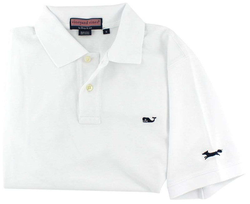 Classic Polo in White by Vineyard Vines, Featuring Longshanks the Fox - Country Club Prep