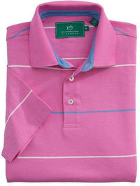 Coastal Pines Breton Stripe Polo in Bright Pink by Southern Tide - Country Club Prep