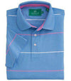 Coastal Pines Breton Stripe Polo in Cool Water Blue by Southern Tide - Country Club Prep