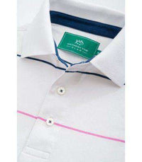 Coastal Pines Breton Stripe Polo in White by Southern Tide - Country Club Prep