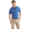 Custom Bowie Stripe Performance Polo in Kingfisher by Vineyard Vines - Country Club Prep