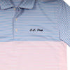 Custom Newport Stripe Performance Polo in Flamingo by Vineyard Vines - Country Club Prep