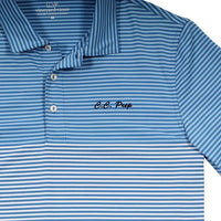 Custom Newport Stripe Performance Polo in Hull Blue by Vineyard Vines - Country Club Prep