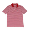 Custom Porter Stripe Performance Polo in Lighthouse Red by Vineyard Vines - Country Club Prep