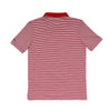 Custom Porter Stripe Performance Polo in Lighthouse Red by Vineyard Vines - Country Club Prep