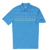 Custom Simsbury Stripe Performance Polo in Azure Blue by Vineyard Vines - Country Club Prep