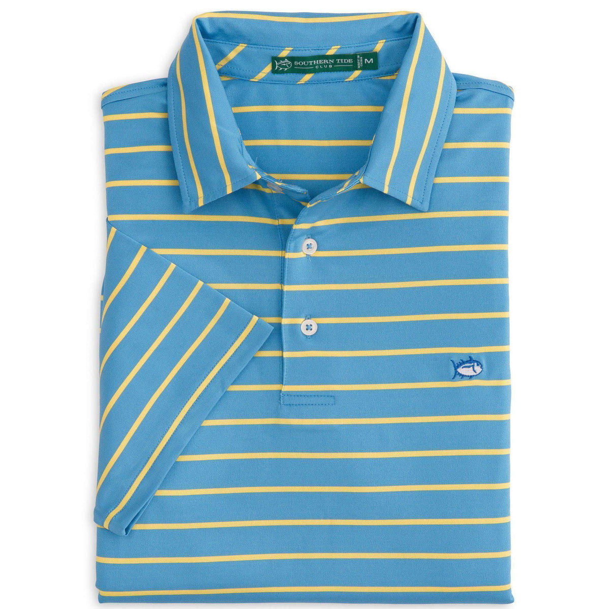 Driver Stripe Performance Polo in Boat Blue by Southern Tide - Country Club Prep