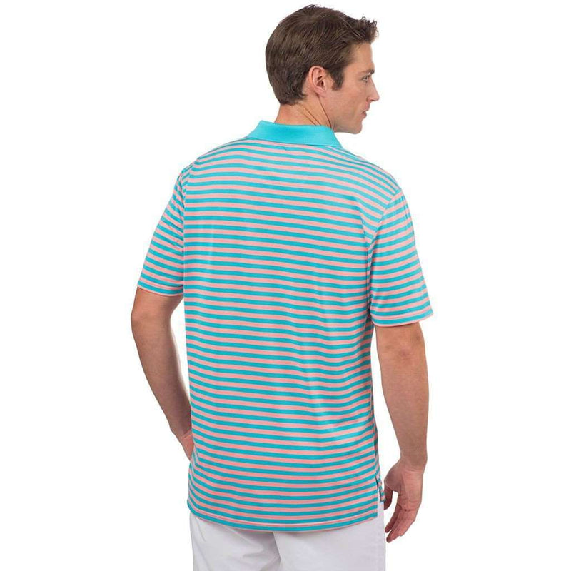 Fairway Stripe Performance Polo in Scuba Blue by Southern Tide - Country Club Prep