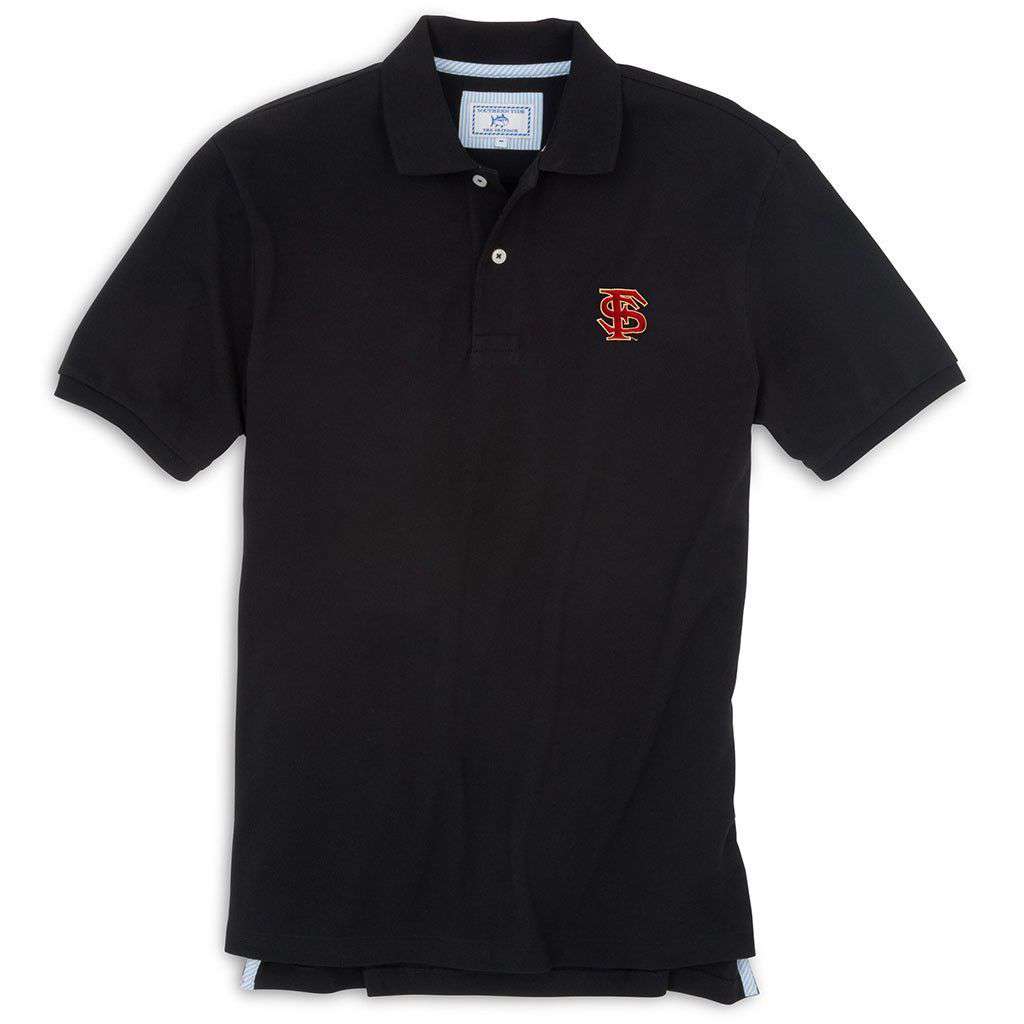 Florida State Gameday Skipjack Polo in Black by Southern Tide - Country Club Prep