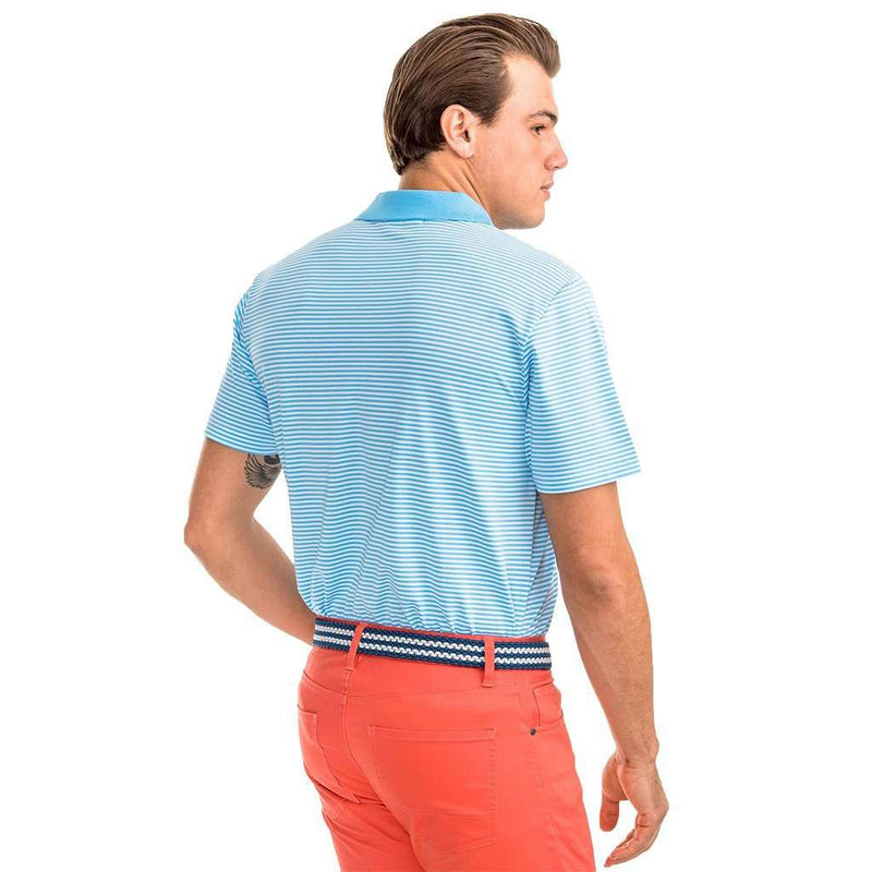 Fort Charlotte Stripe Performance Polo in Classic White by Southern Tide - Country Club Prep