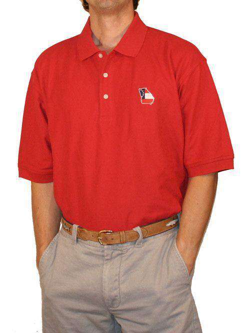 GA Traditional Polo in Red by State Traditions - Country Club Prep