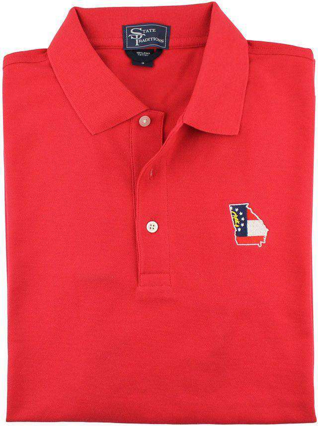 GA Traditional Polo in Red by State Traditions - Country Club Prep