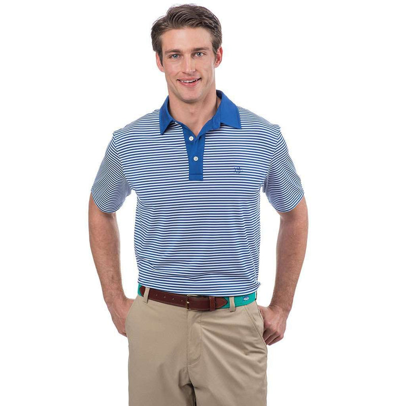 Game Set Match Stripe Performance Polo in Classic White by Southern Tide - Country Club Prep