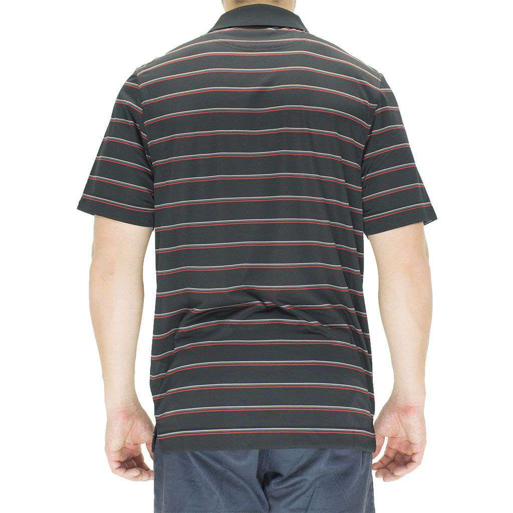 Georgia Venture Stripe Polo in Black and Red by Cutter & Buck - Country Club Prep