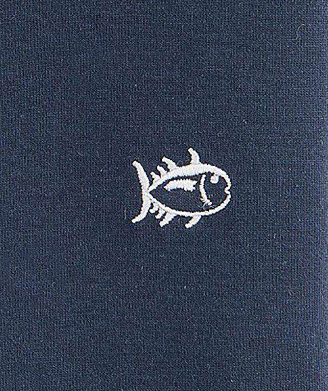 Gingham Placket Skipjack Polo in True Navy by Southern Tide - Country Club Prep