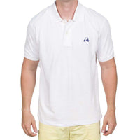 Golf Cart Embroidered Polo in White by Country Club Prep - Country Club Prep