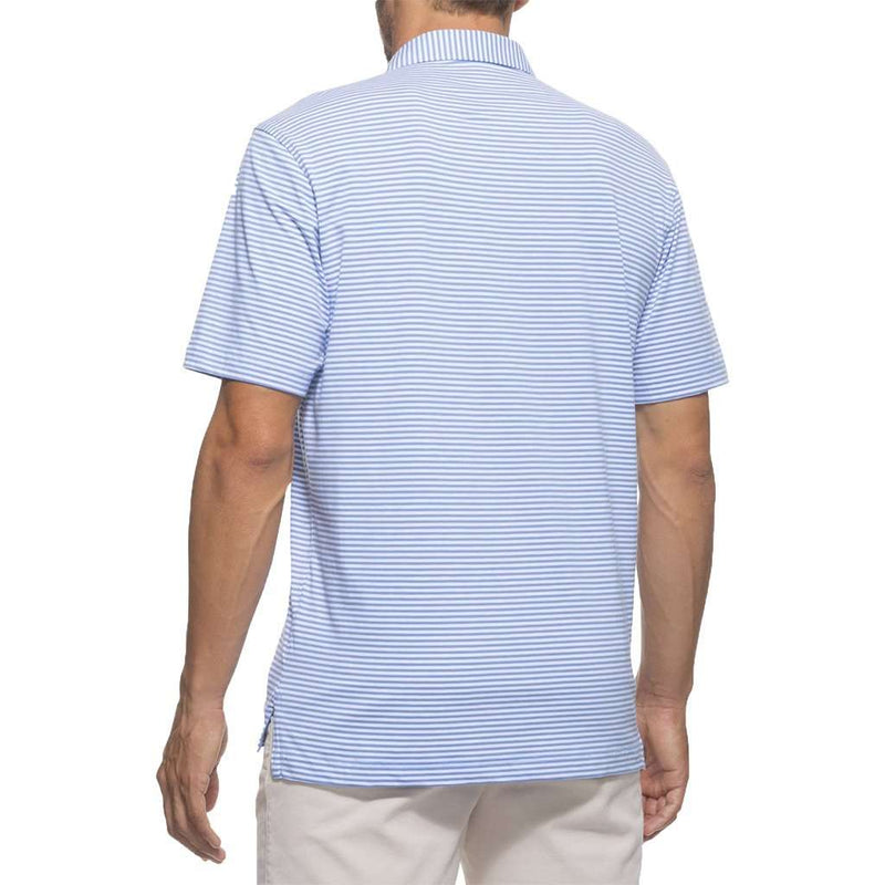 Harper Striped 3-Button Polo in Laguna Blue by Johnnie-O - Country Club Prep