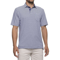 Harper Striped 3-Button Polo in Twilight by Johnnie-O - Country Club Prep