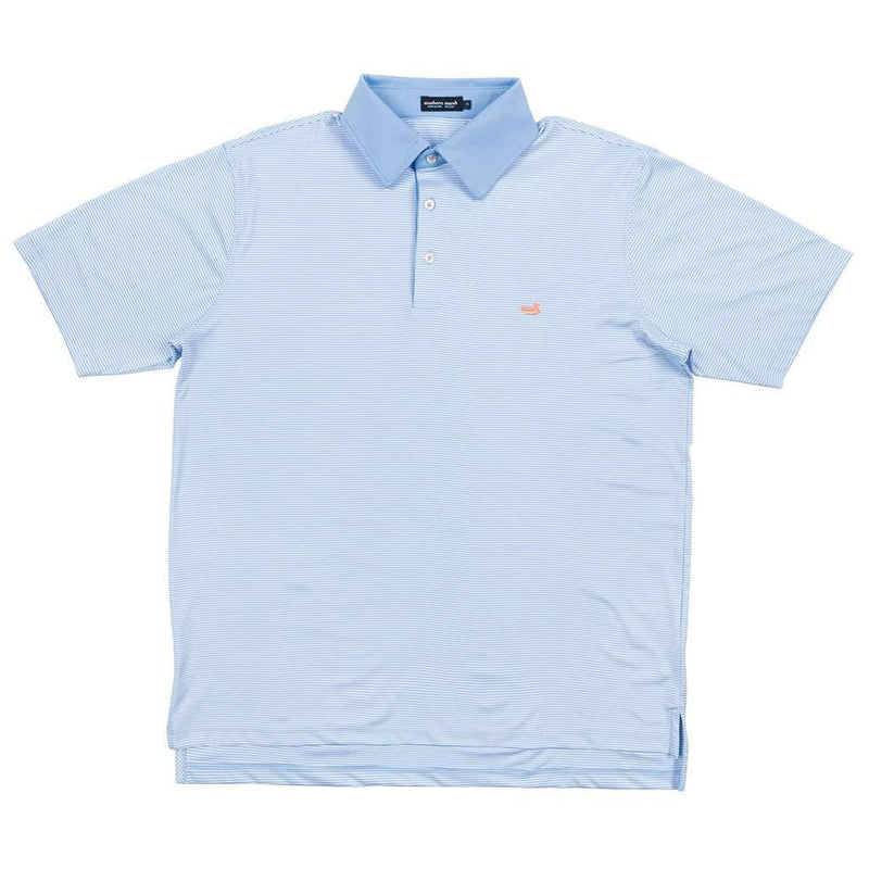 Hawthorne Performance Polo in Light Blue & White by Southern Marsh - Country Club Prep