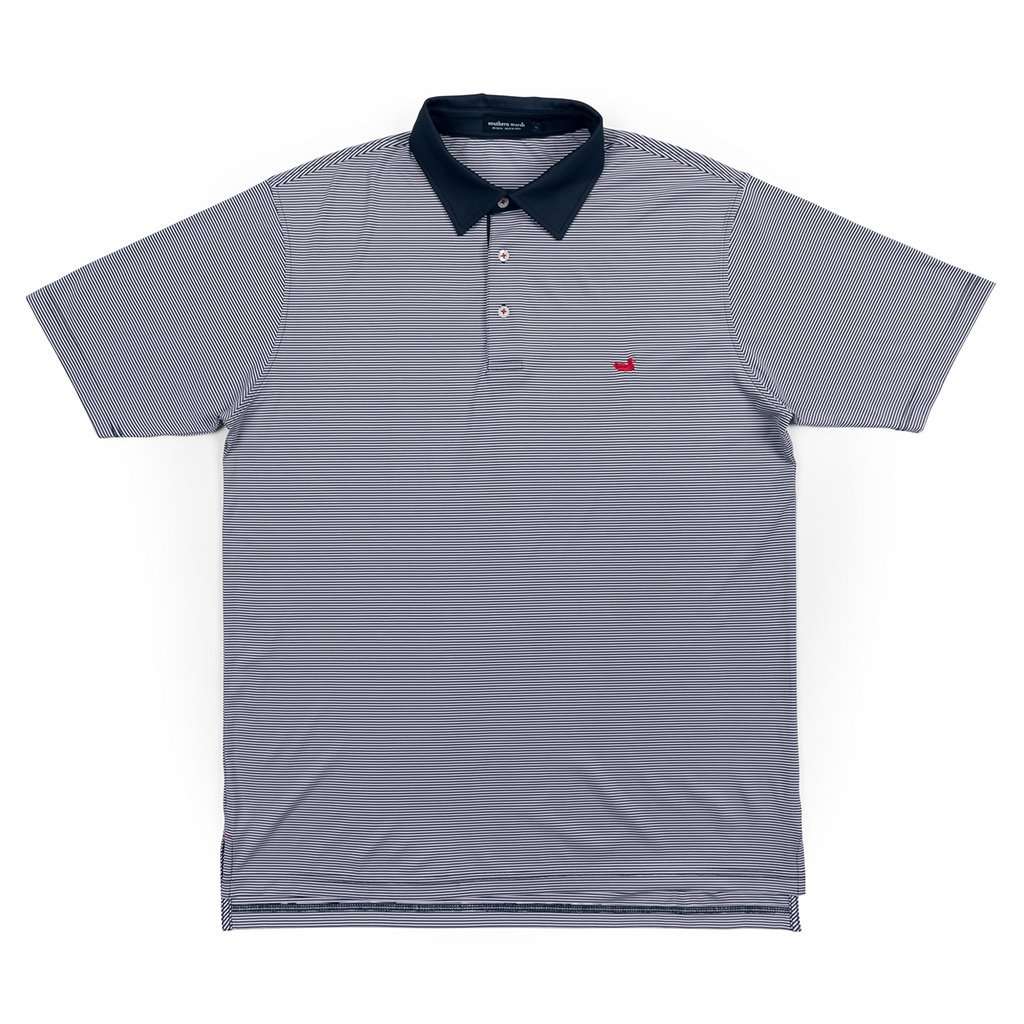 Hawthorne Performance Polo in Navy & White by Southern Marsh - Country Club Prep