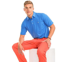 Heathered Driver Performance Polo in Cobalt Blue by Southern Tide - Country Club Prep