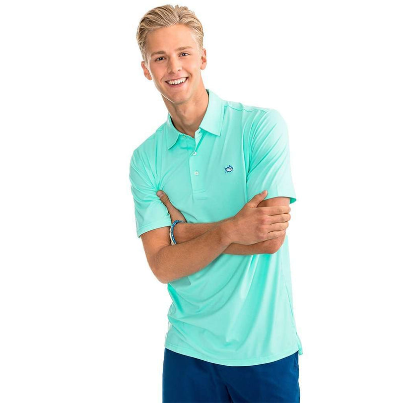 Heathered Driver Performance Polo in Offshore Green by Southern Tide - Country Club Prep