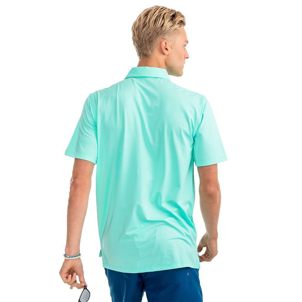 Heathered Driver Performance Polo in Offshore Green by Southern Tide - Country Club Prep