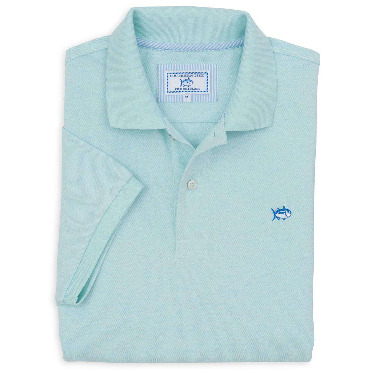 Heathered Skipjack Polo in Light Aqua by Southern Tide - Country Club Prep