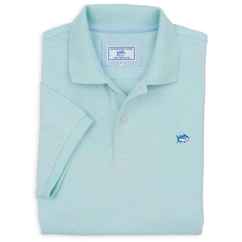 Heathered Skipjack Polo in Light Aqua by Southern Tide - Country Club Prep