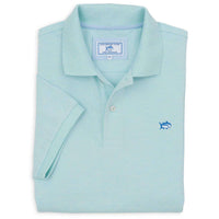 Heathered Skipjack Polo in Light Aqua by Southern Tide - Country Club Prep