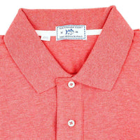 Heathered Skipjack Polo in Port Side Red by Southern Tide - Country Club Prep