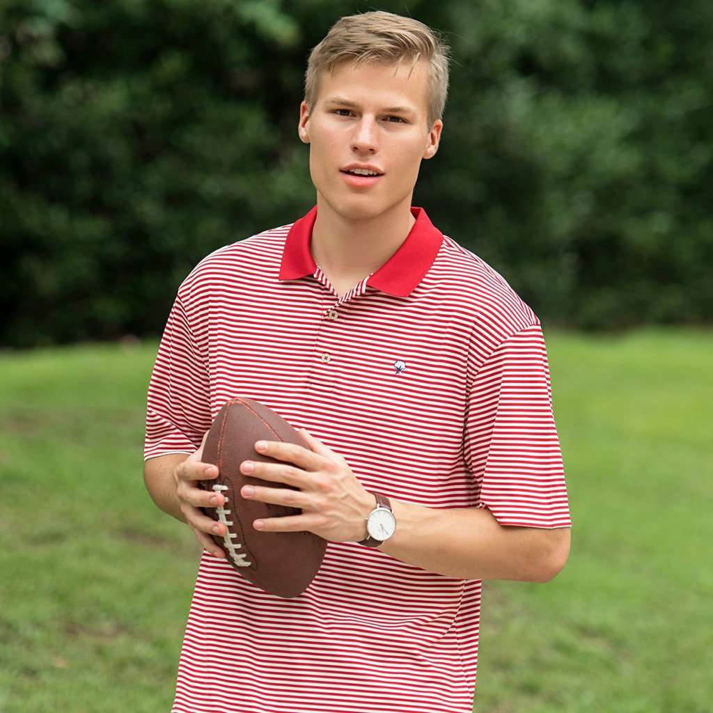 Heritage Performance Polo in University Red by The Southern Shirt Co. - Country Club Prep