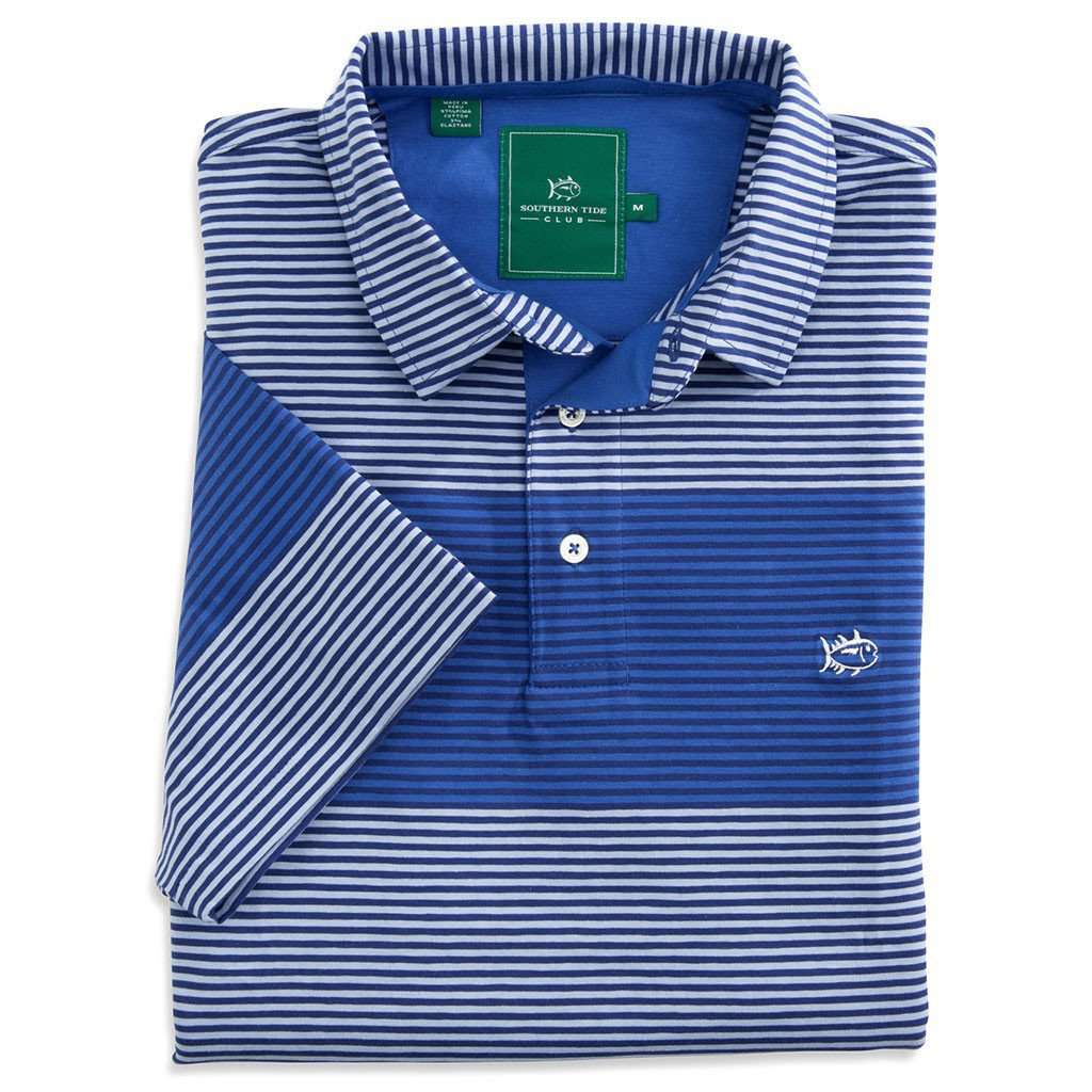 King Street Stripe Polo in Meridian Blue by Southern Tide - Country Club Prep
