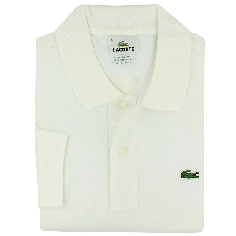 Long Sleeve Classic Pique Polo in White by Lacoste - Country Club Prep