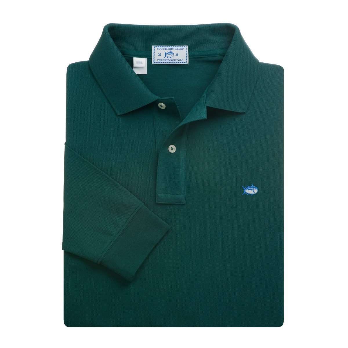 Long Sleeve Classic Skipjack Polo in Ivy Green by Southern Tide - Country Club Prep