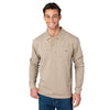 Long Sleeve Woodland Heathered Polo in Sandstone by Southern Tide - Country Club Prep