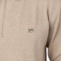 Long Sleeve Woodland Heathered Polo in Sandstone by Southern Tide - Country Club Prep