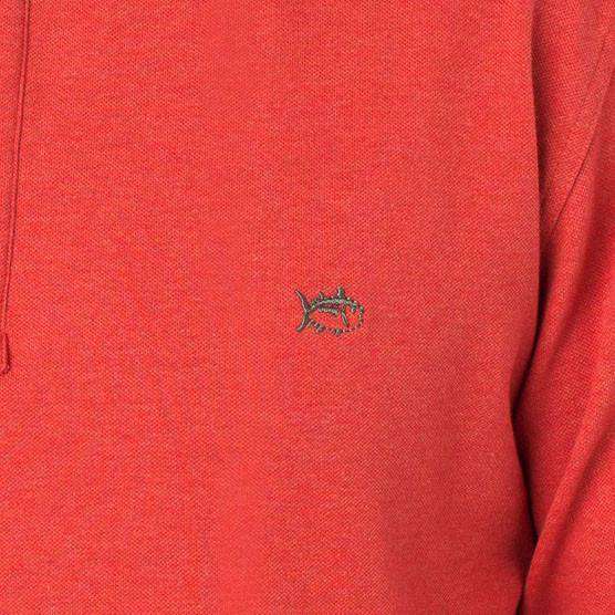 Long Sleeve Woodland Heathered Polo in Tabasco by Southern Tide - Country Club Prep