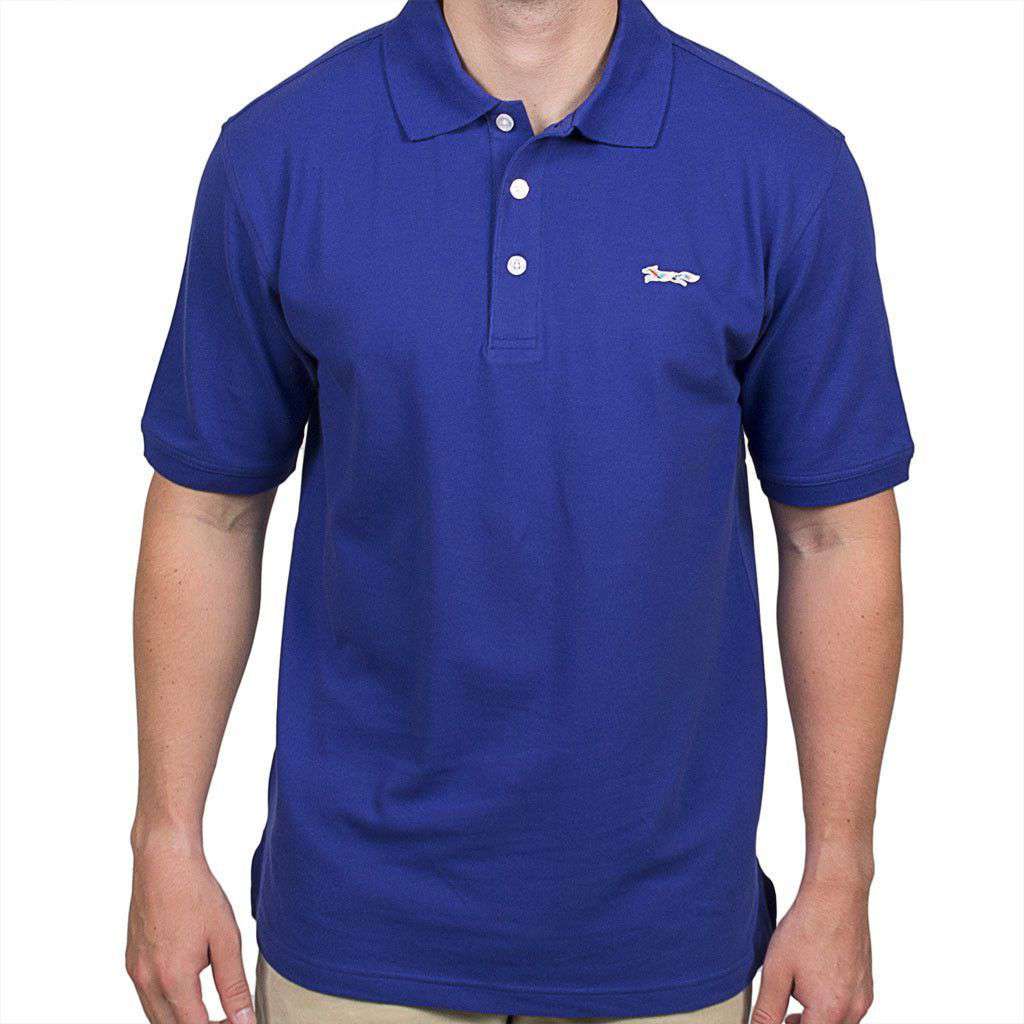 Longshanks Embroidered Patch Polo in Dark Blue by Country Club Prep - Country Club Prep