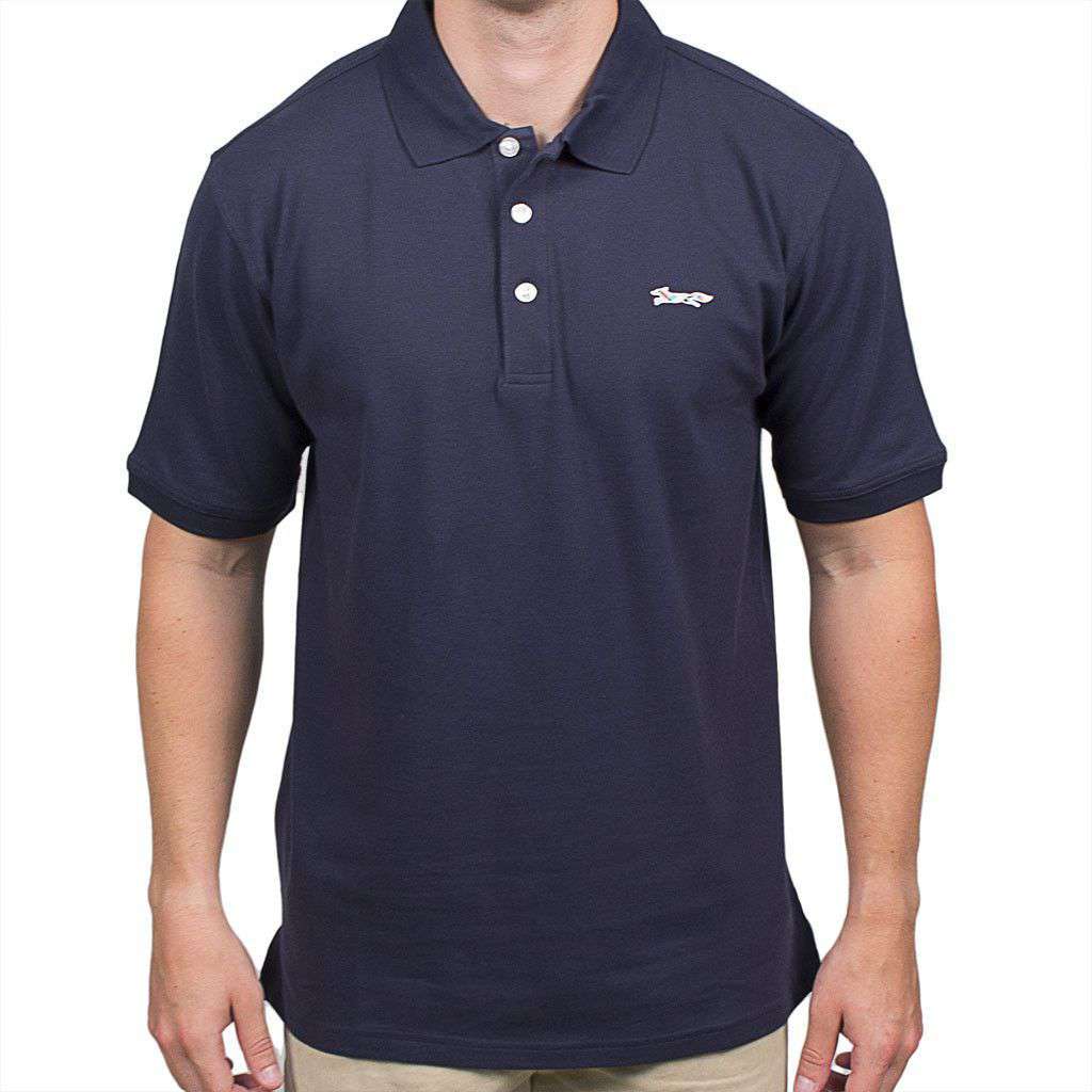 Longshanks Embroidered Patch Polo in Navy by Country Club Prep - Country Club Prep