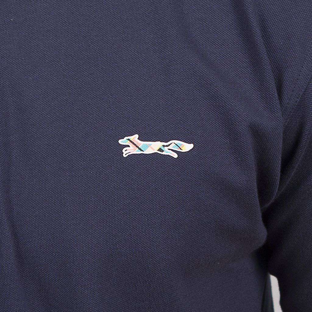 Longshanks Embroidered Patch Polo in Navy by Country Club Prep - Country Club Prep